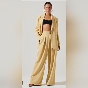 NWOT ASTR The Label Boyfriend Criss Cross Pleated Wide Leg Pants Sz S